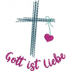 Stickdatei - Kreuz Gott ist Liebe